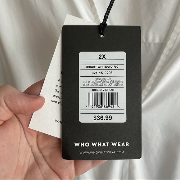 WHO WHAT WEAR PLUS SIZE 2X SHIRT DRESS WITH BELT - Picture 3 of 8